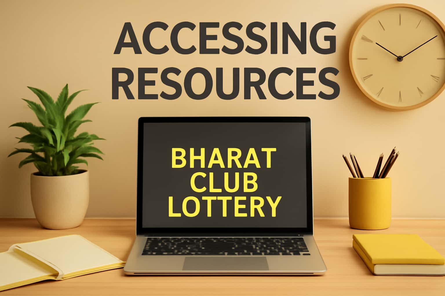 Informational scene about accessing resources related to Bharat Club Lottery.