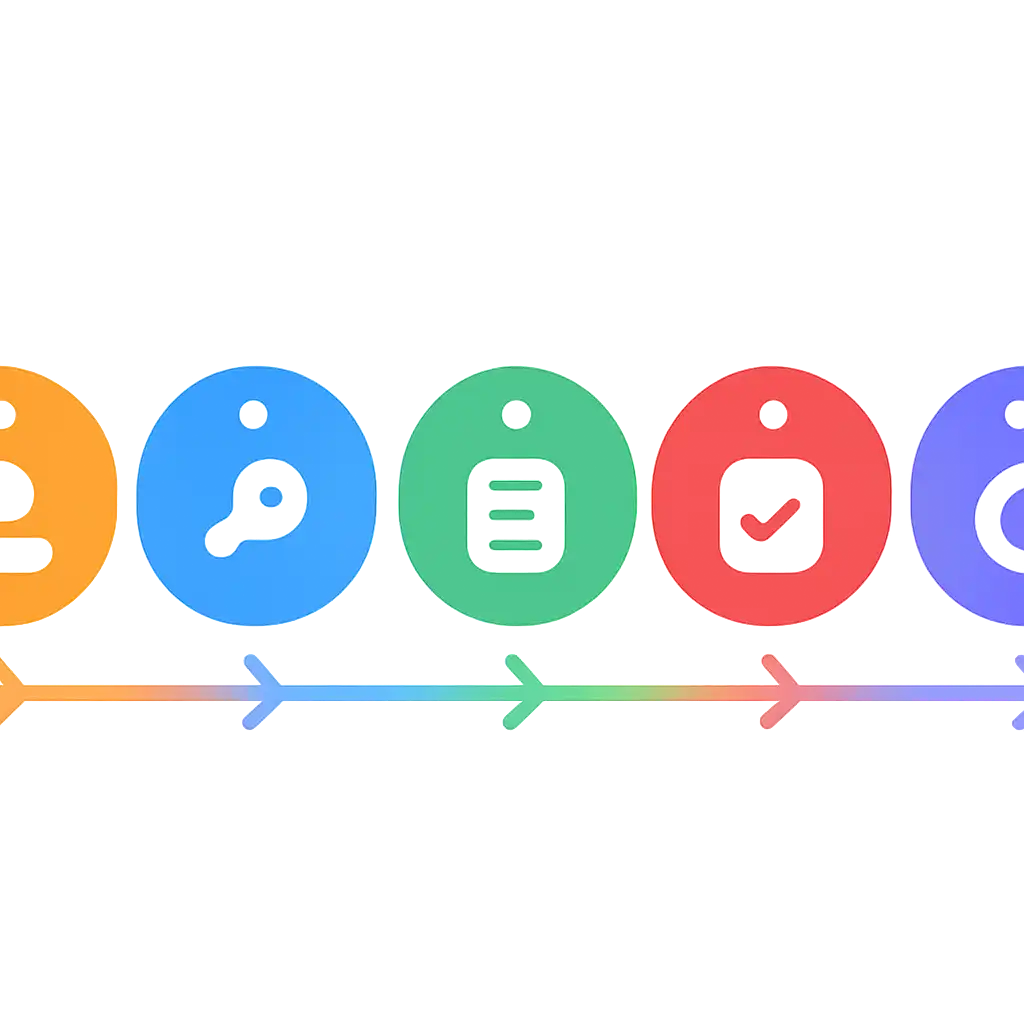 Five numbered circular icons connected by arrows in a horizontal flow, Bharat Club Login & Registration steps