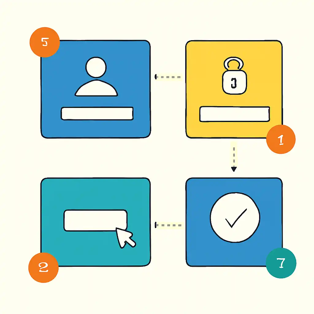 Annotated step diagram: How to Log In to Your Bharat Club Account process with numbered callouts