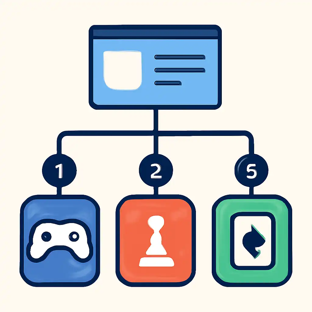 Annotated step diagram: Types Of Games In BHT Club process with numbered callouts, Bharat Club