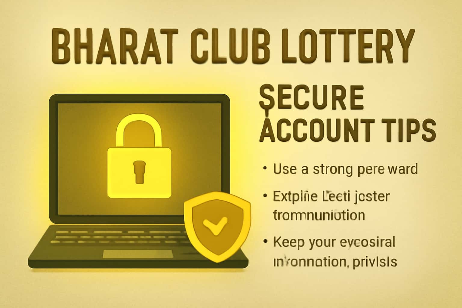 Informational scene showcasing secure account tips for Bharat Club Lottery.