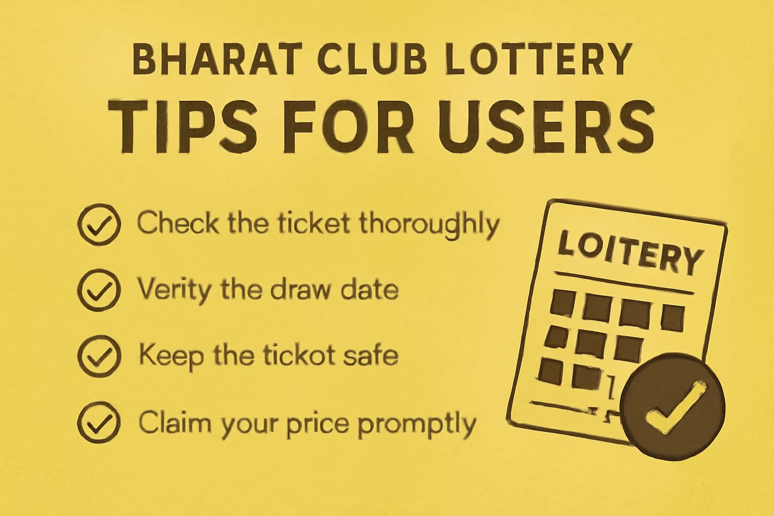 An informational graphic displaying tips for Bharat Club Lottery users.