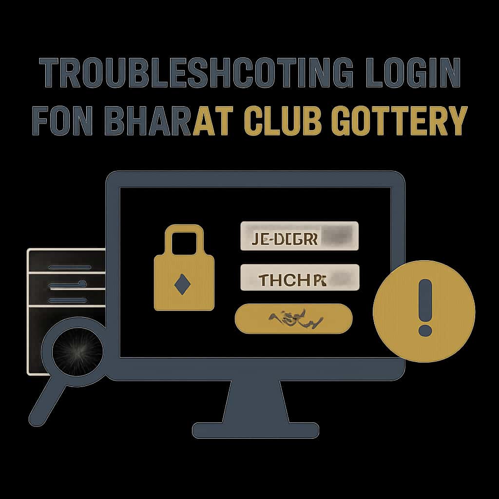 An educational diagram illustrating troubleshooting steps for Bharat Club Lottery login.